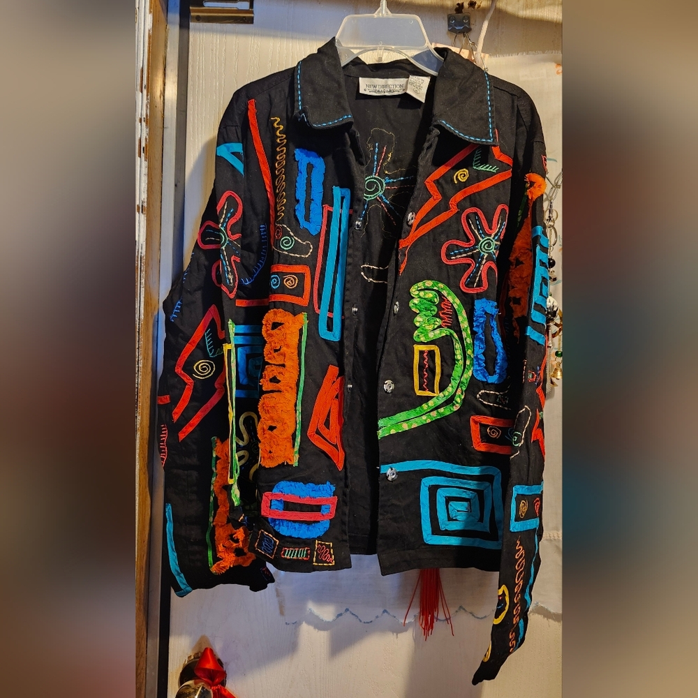 vintage New Directions embellished jacket, Art to Wear Size ' M '